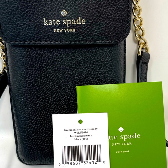 NEW Kate Spade Larchment Ave North South Crossbody Phone Black Case - Picture 2 of 10